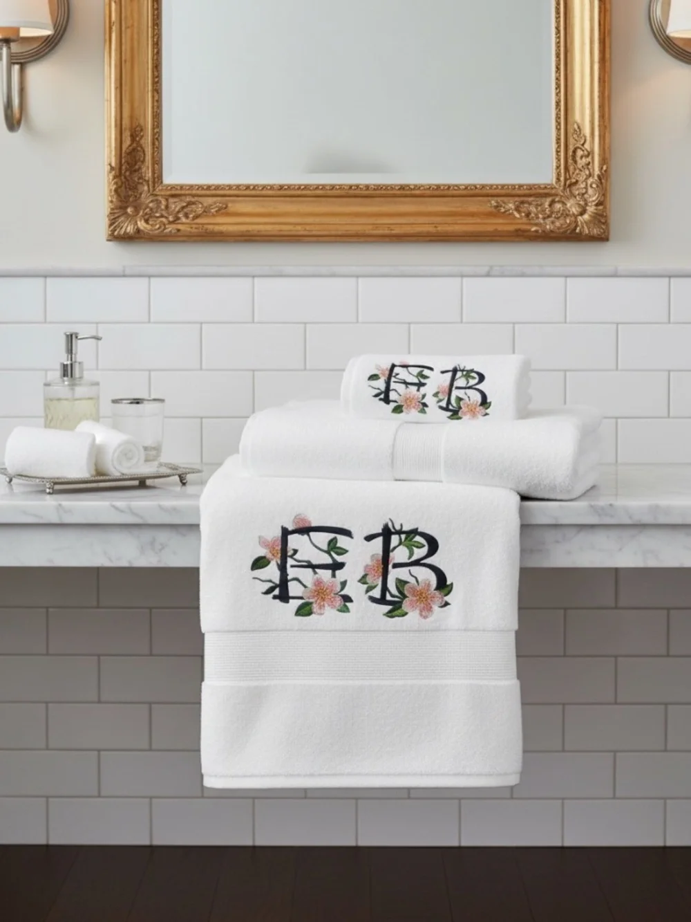 Personalized Embroidered Luxurious Bath Towel set Monogrammed New